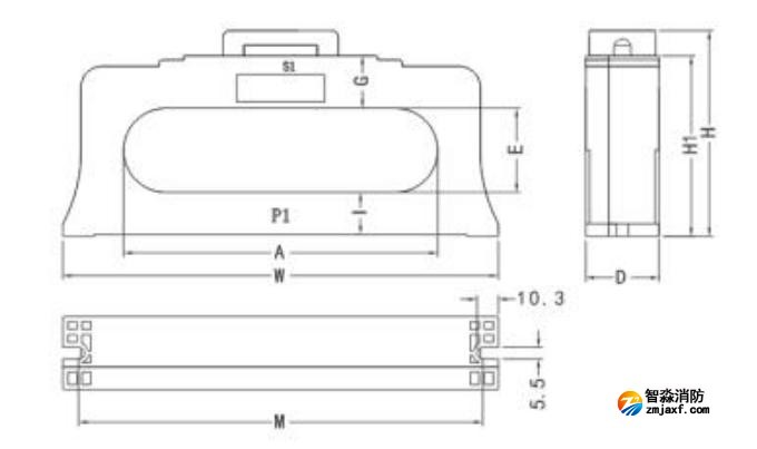 閉口式，方孔100A-630A外形尺寸圖